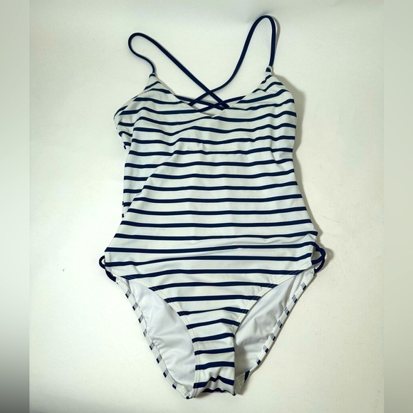 Lands’End Striped One Piece Swimsuit - Picture 2 of 6